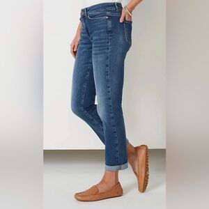 J.Jill Denim Boyfriend Jean, Straight-Leg Ankle, Size 10